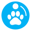 paw print light blue